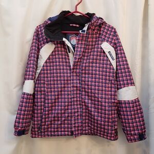 Rugged Bear boys size 14 warm winter jacket plaid hooded